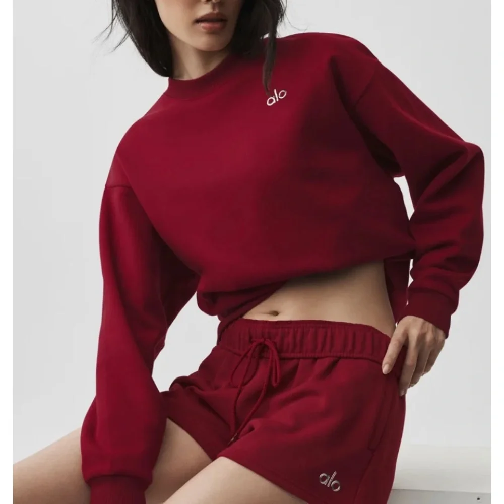 ALO Yoga Burgundy Crewneck Sweatshirt